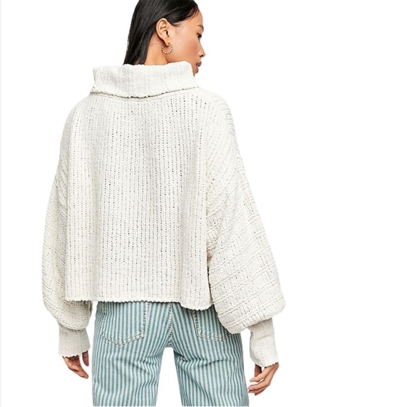 Free People Ivory Be Yours Cowl Neck Knit Sweater - M - Picture 2 of 12
